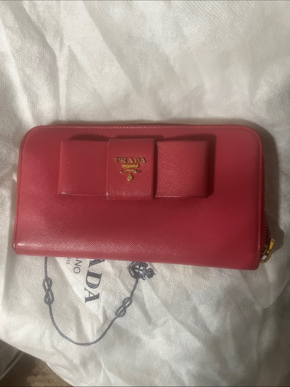 Prada pink wallet